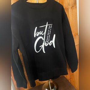 Black 'But God' Women’s Crewneck Sweatshirt